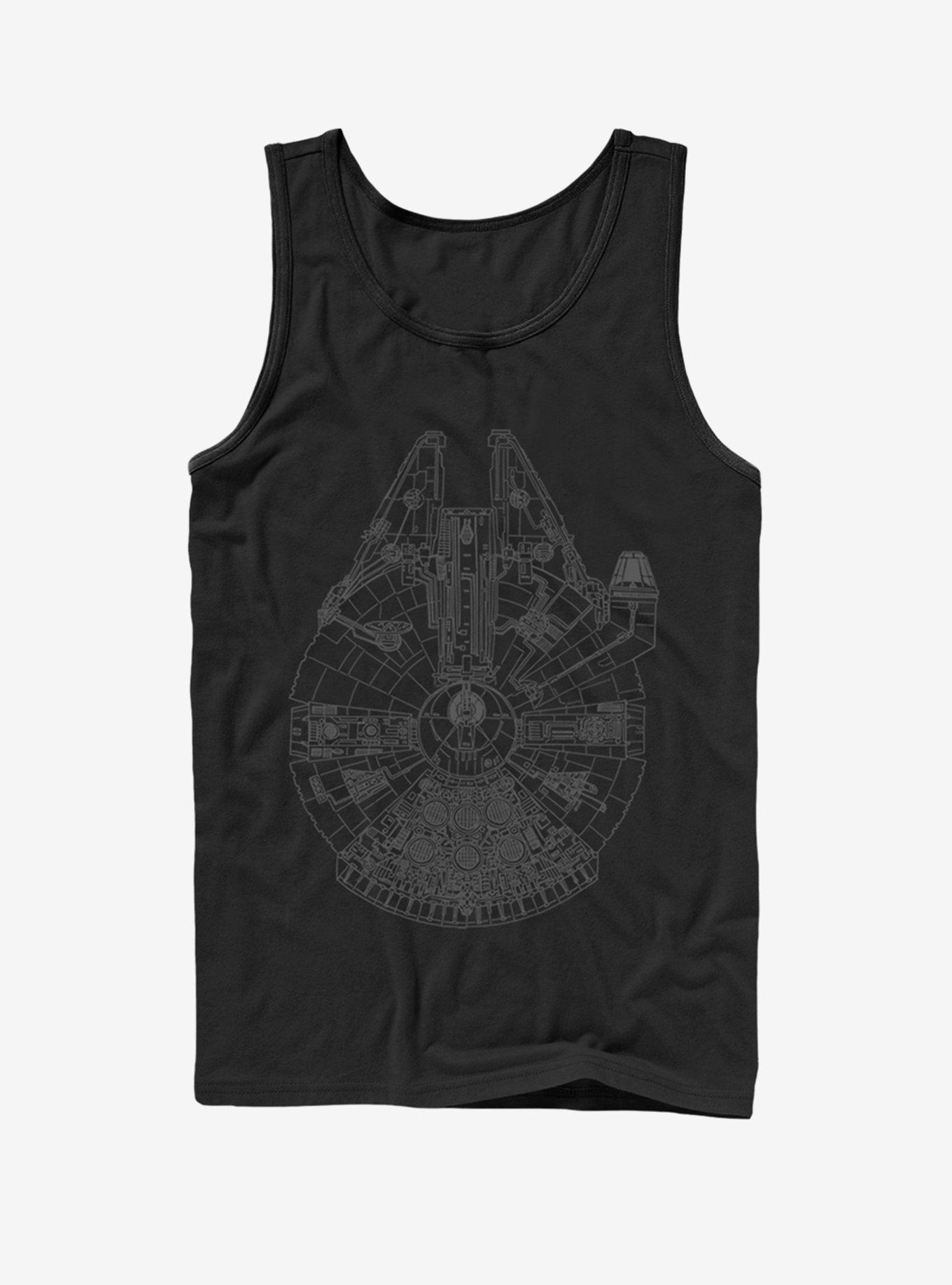 Star Wars Millennium Falcon Outline Tank, BLACK, hi-res