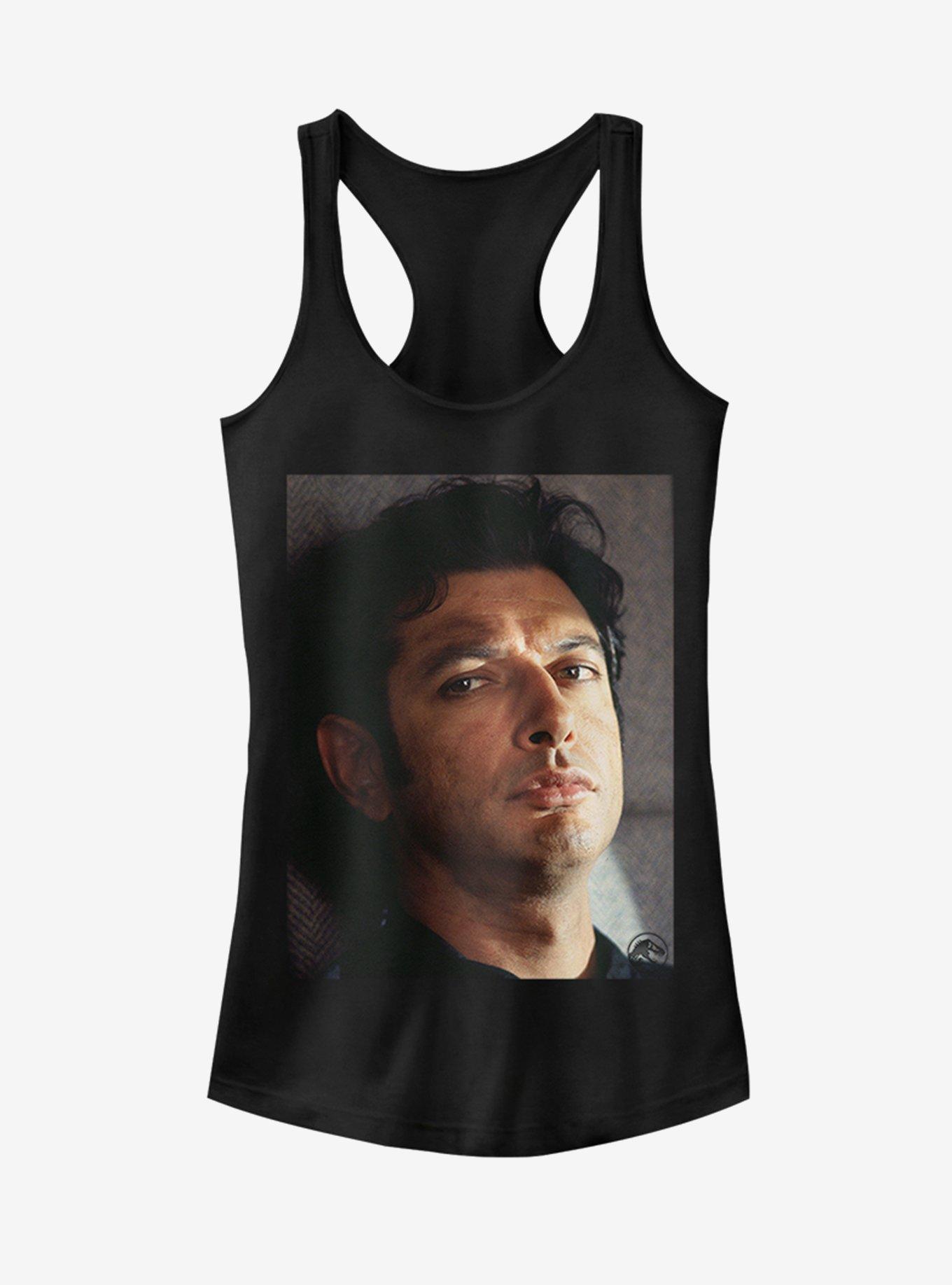 Jurassic Park Goldblum Stare Girls Tank, BLACK, hi-res