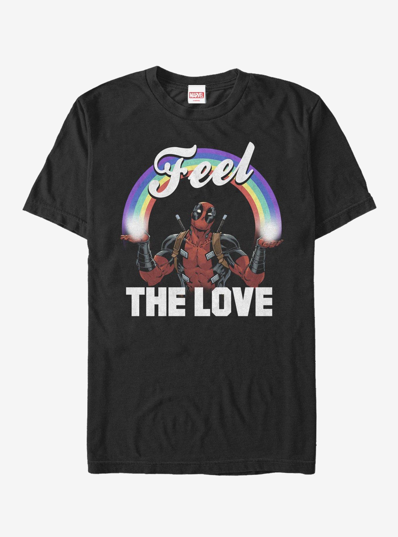 Marvel Deadpool Feel the Love T-Shirt, BLACK, hi-res