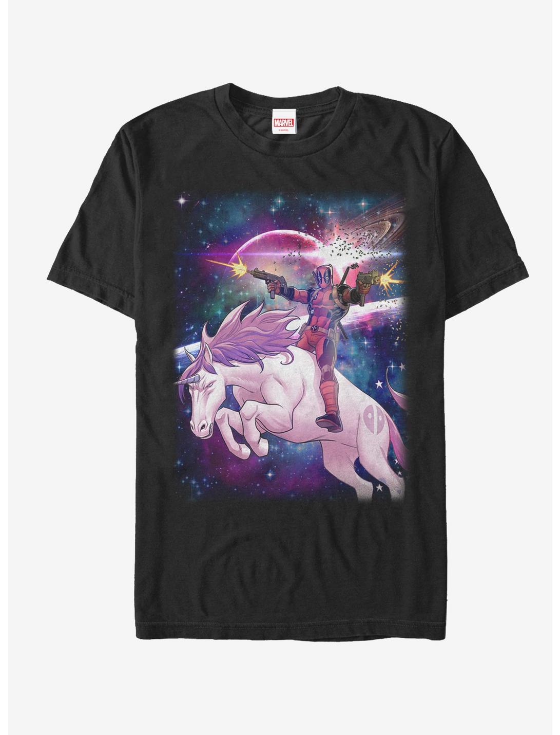 Marvel Deadpool Space Unicorn T-Shirt, BLACK, hi-res