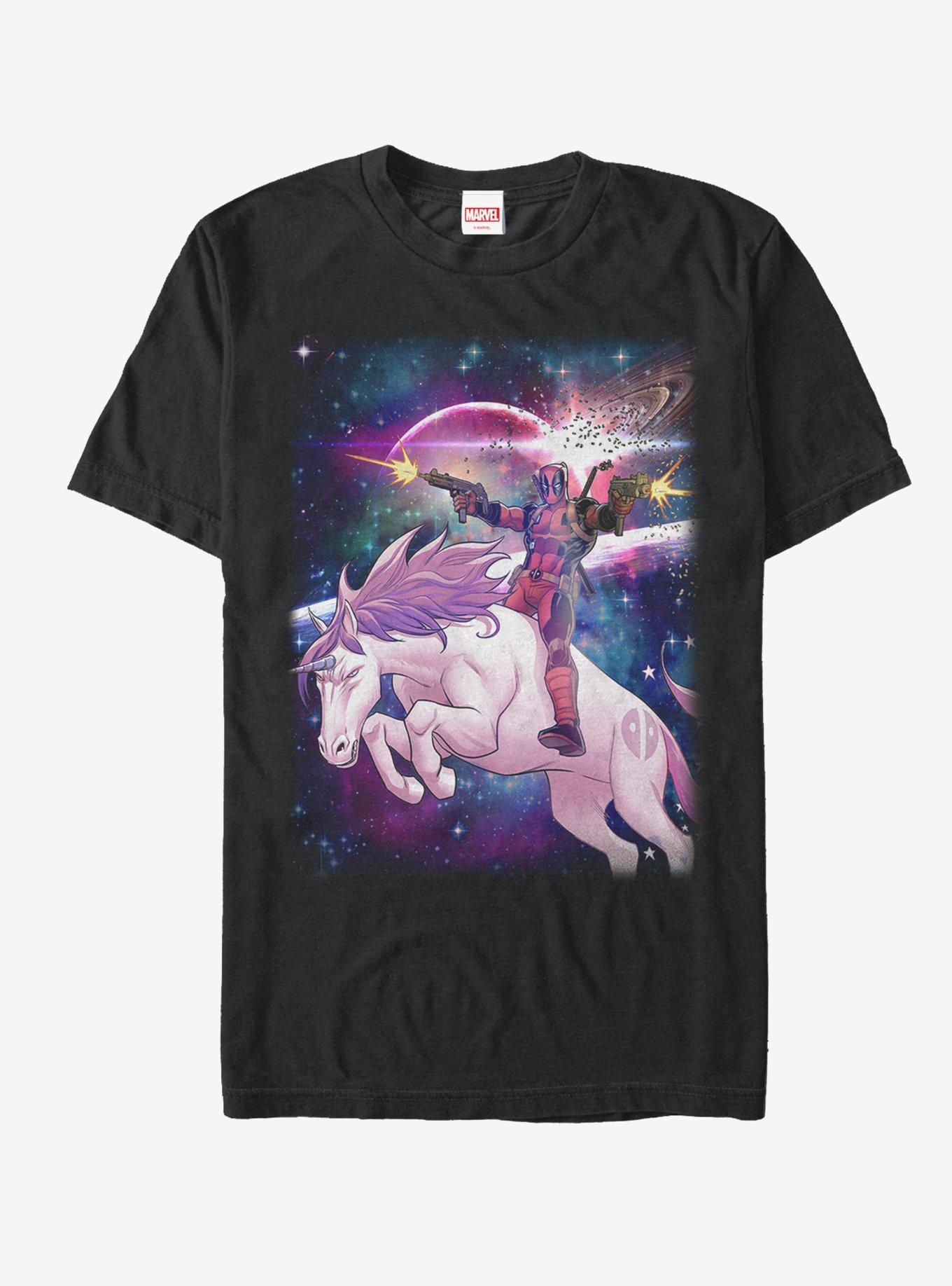 Marvel Deadpool Space Unicorn T-Shirt, BLACK, hi-res