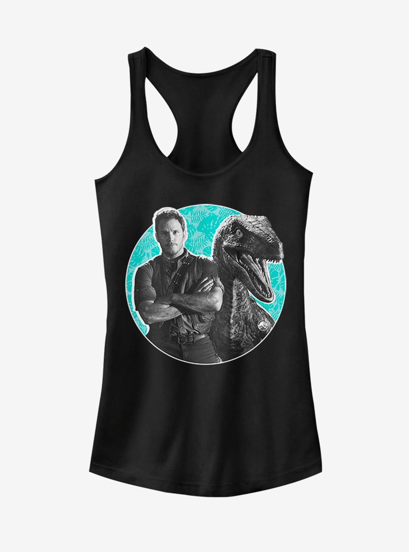 Jurassic Park Raptor Relations Girls Tank, BLACK, hi-res