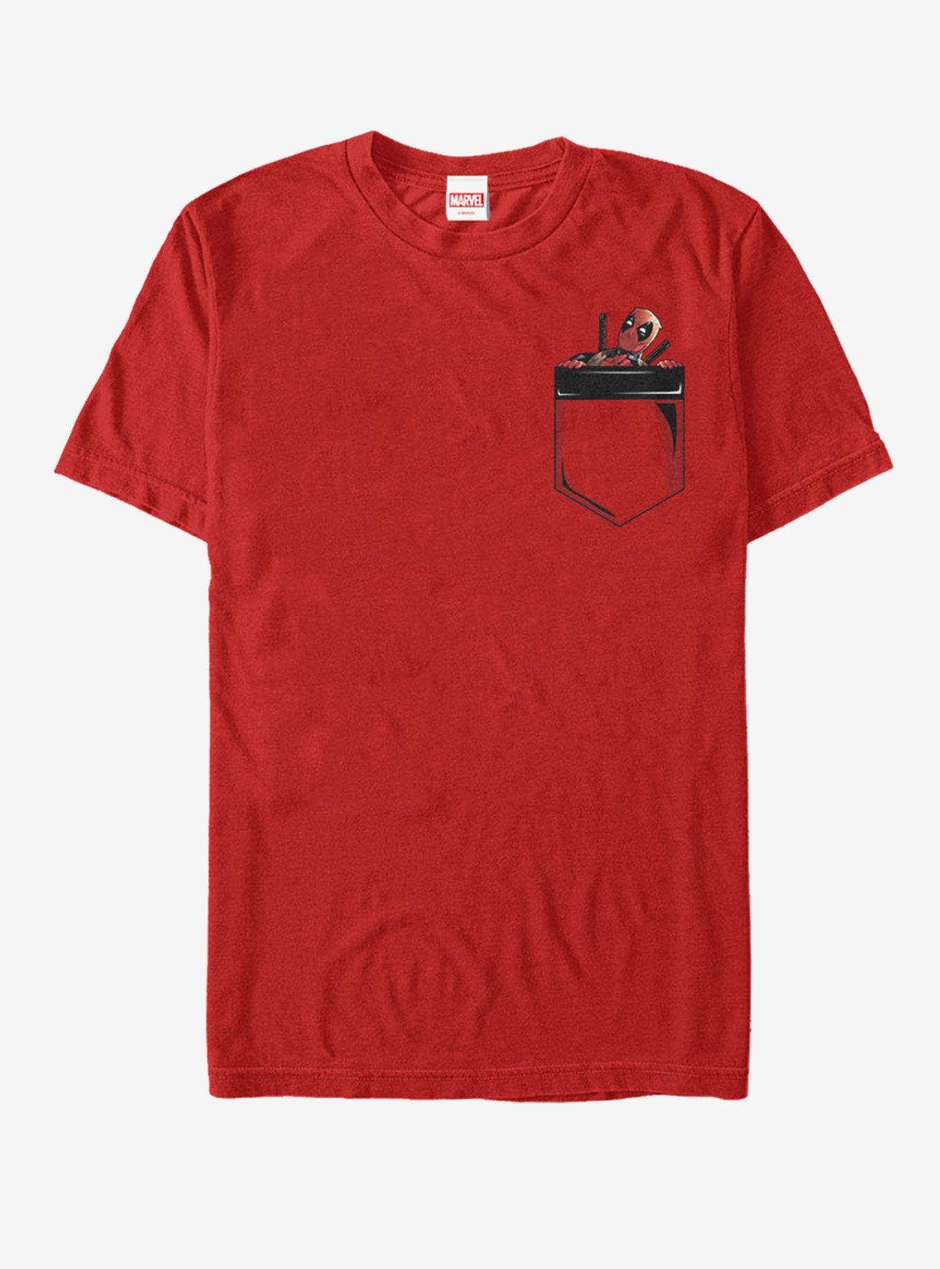 Marvel Deadpool Faux Pocket T-Shirt, RED, hi-res