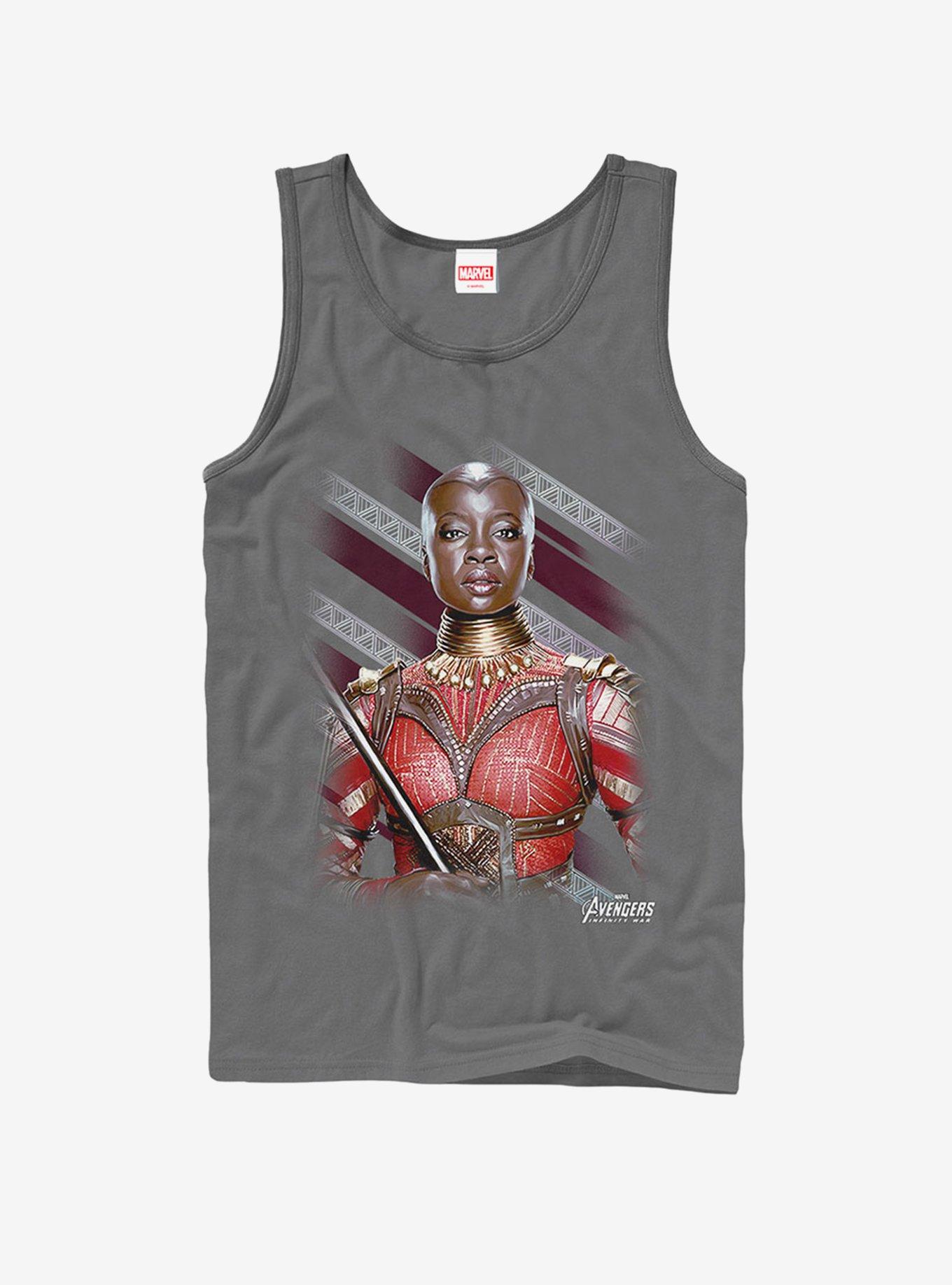 Marvel Avengers: Infinity War Okoye Stripe Tank, CHARCOAL, hi-res