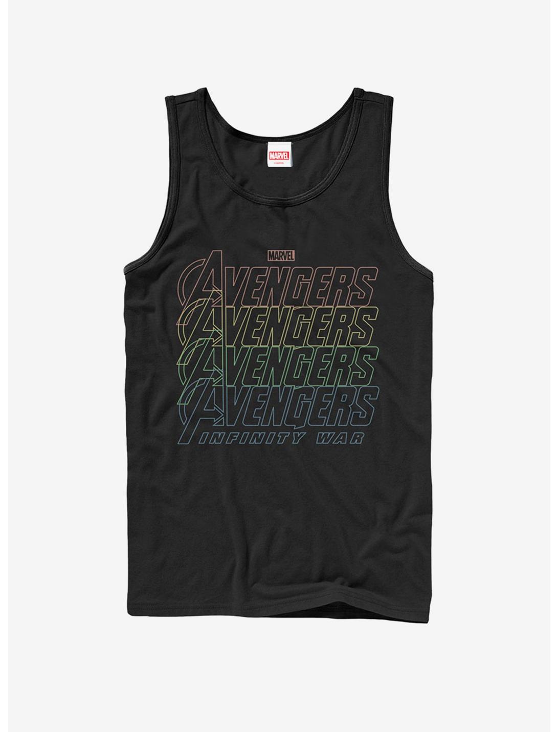 Marvel Avengers: Infinity War Rainbow Logo Tank, BLACK, hi-res