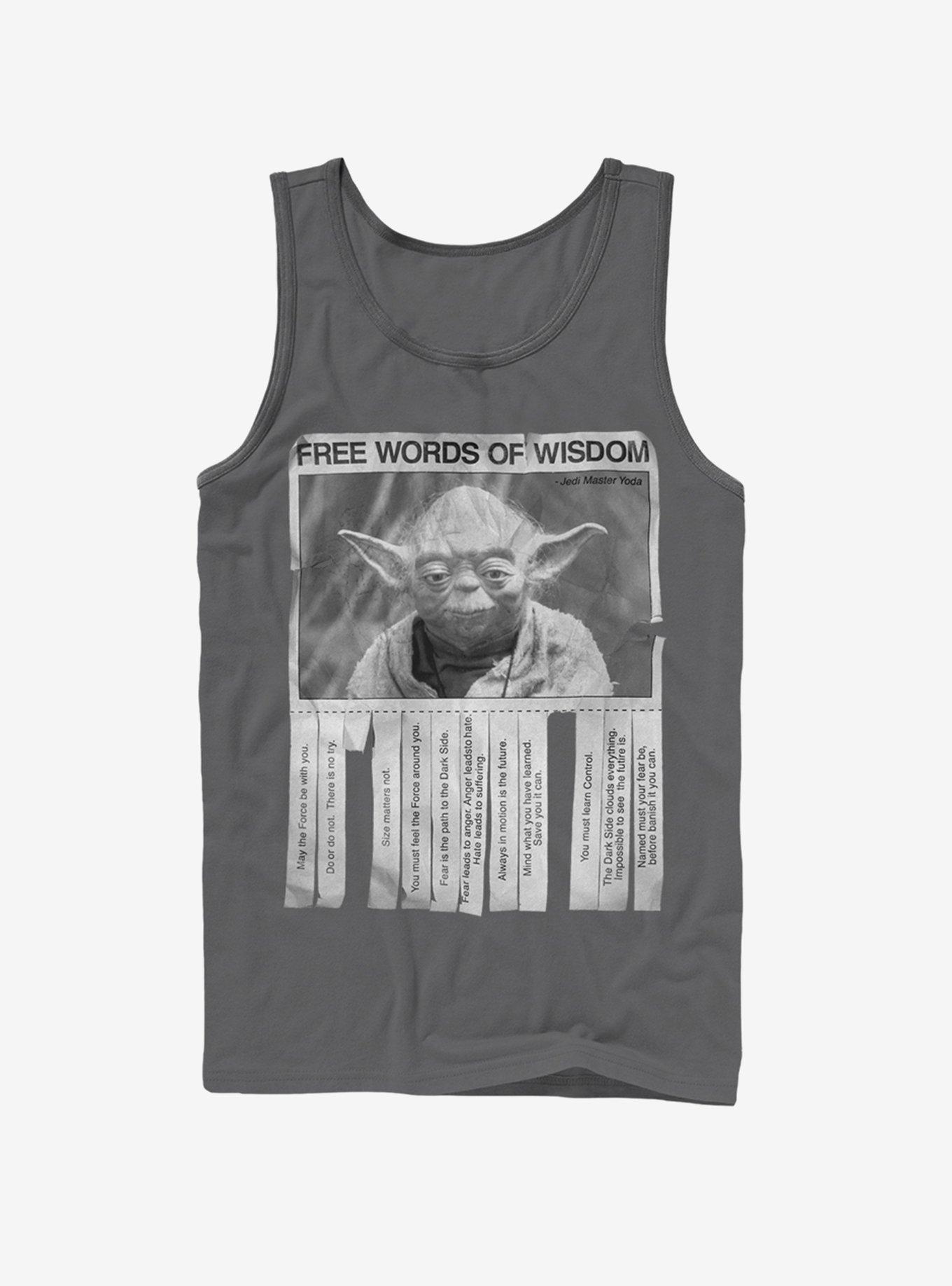 Star Wars Yoda Words of Wisdom Tank, CHARCOAL, hi-res