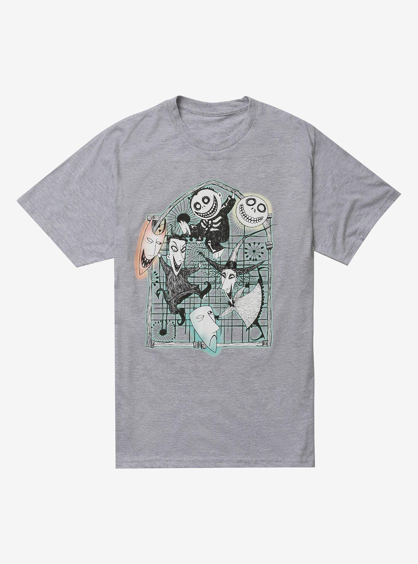 The Nightmare Before Christmas Lock, Shock & Barrel T-Shirt, LIGHT GREY HEATHER, hi-res