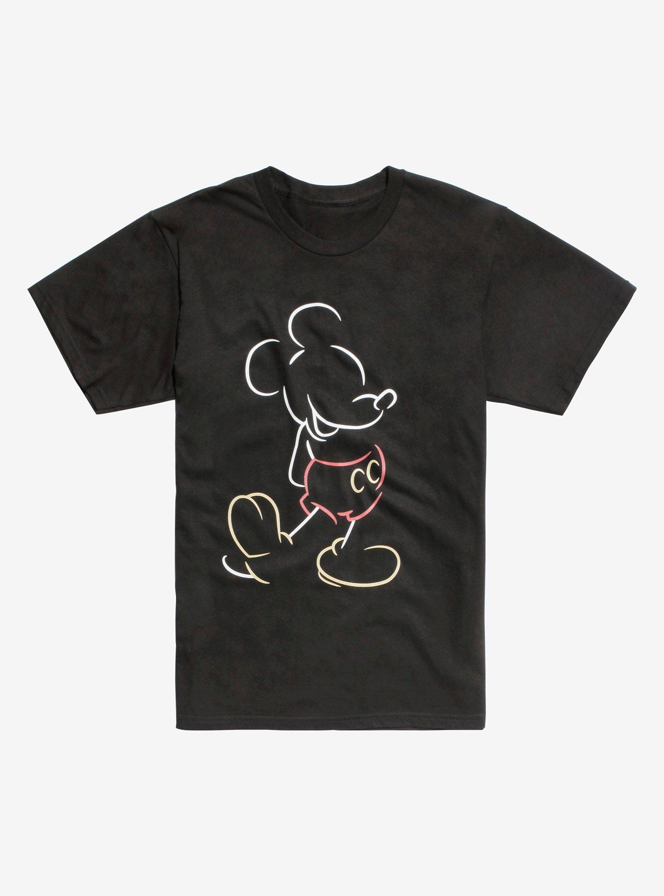 Disney Mickey Mouse Outline T-Shirt, BLACK, hi-res