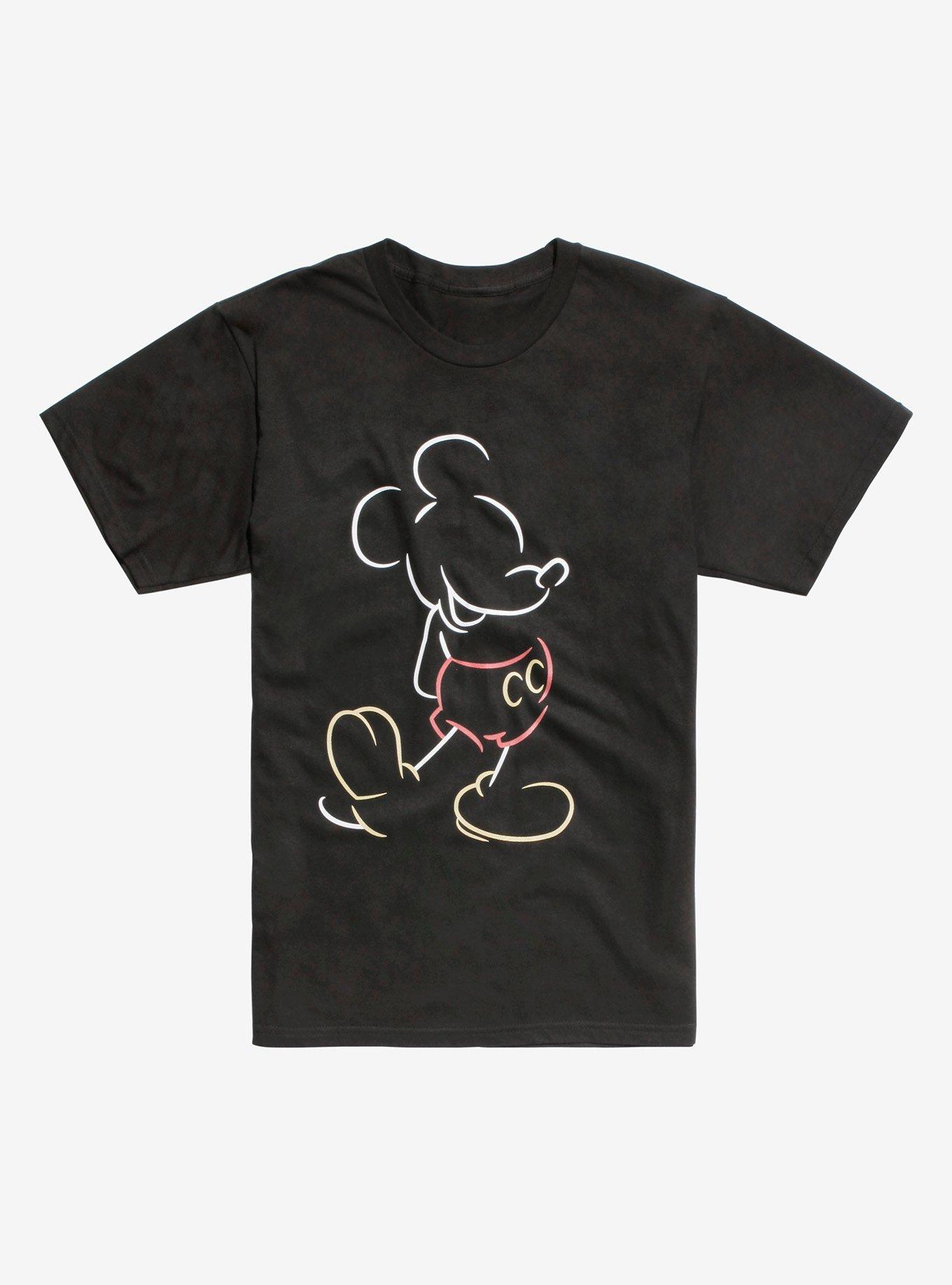 Disney Mickey Mouse Outline T-Shirt, BLACK, hi-res