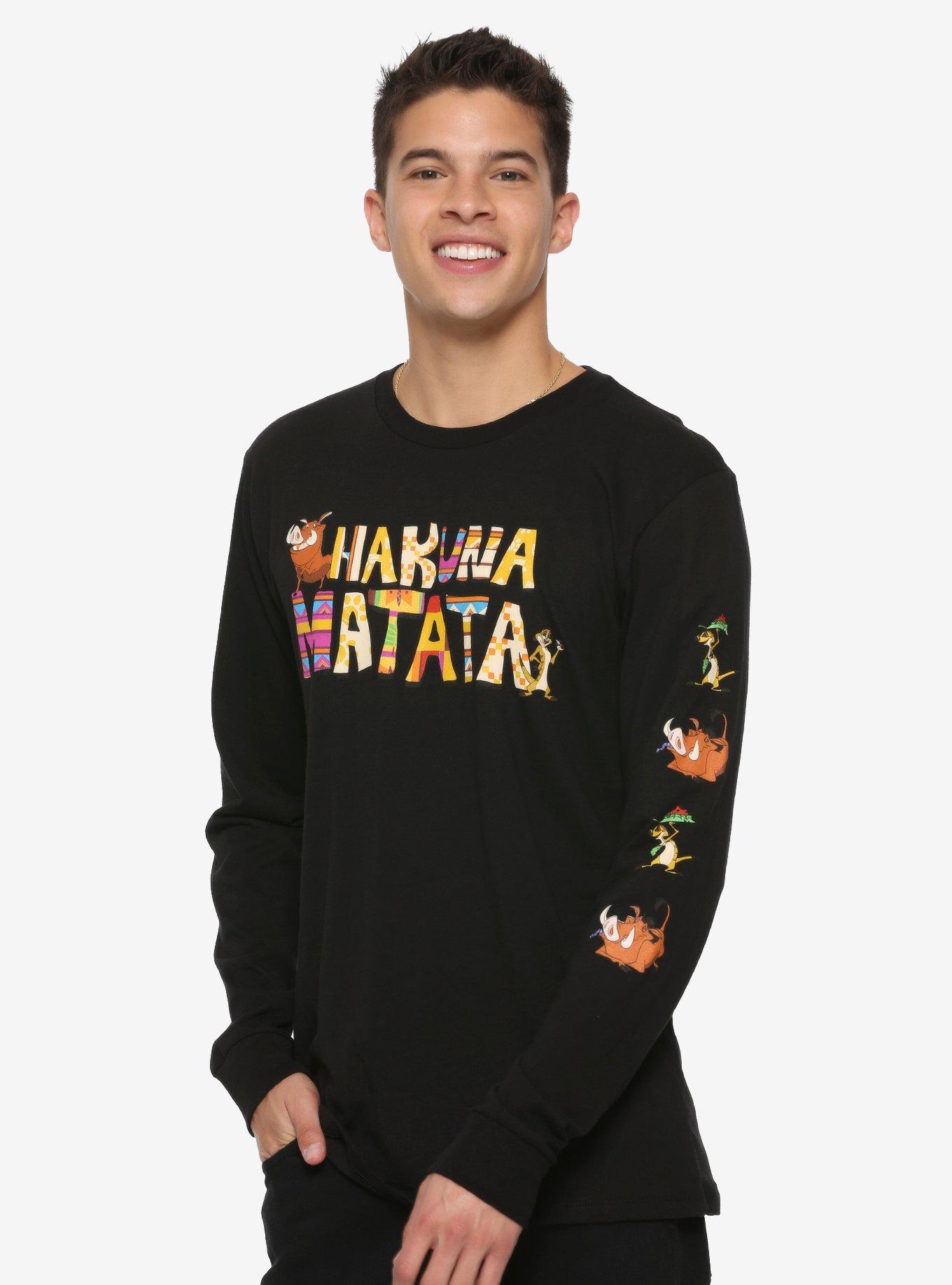 【MAISON MINED】(THE LION KING)HAKUNA MATATA LONG SLEEVE Men's Disney The Lion King Long Sleeve Graphic T-Shirt
