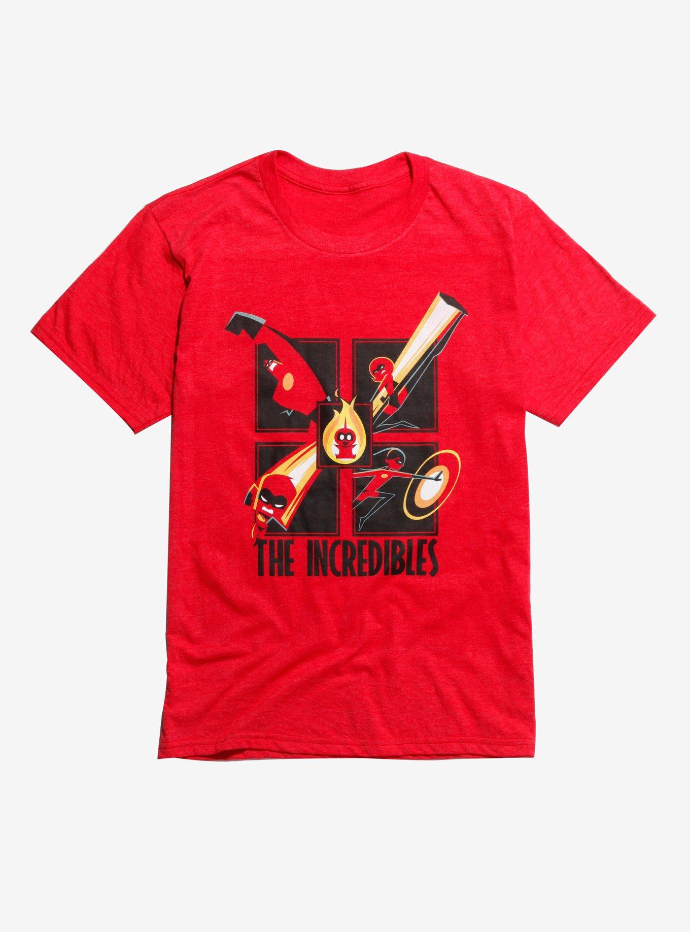 Disney Pixar The Incredibles Retro Grid T-Shirt, HEATHER RED, hi-res