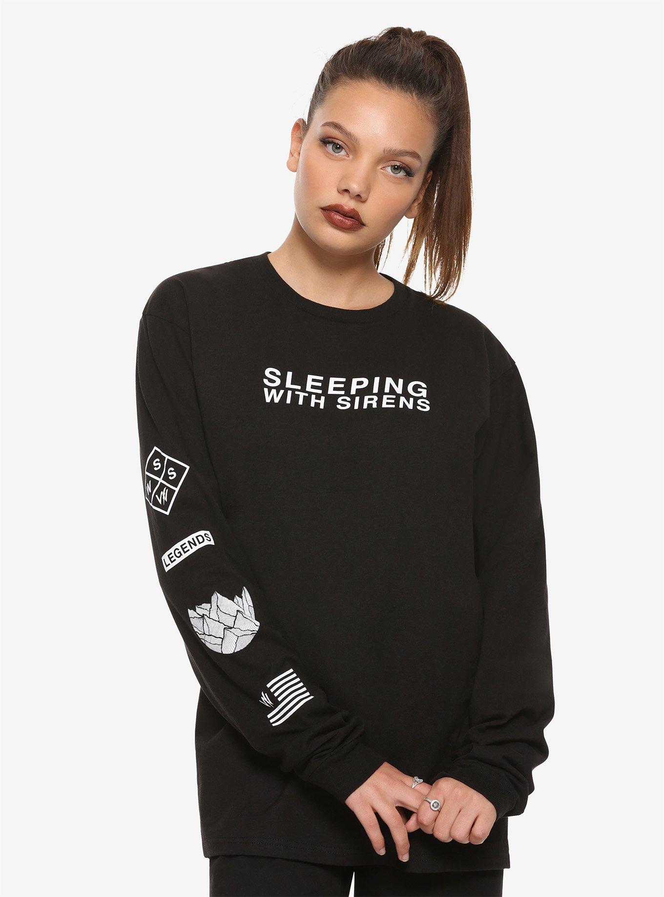 Sleeping With Sirens Legends Oversized Girls Long-Sleeve T-Shirt, BLACK, hi-res