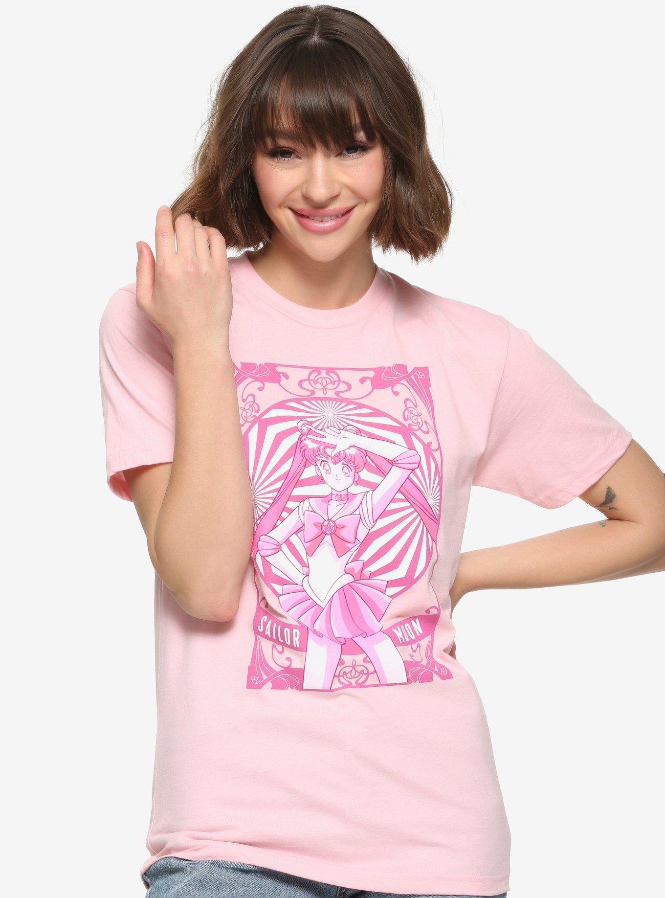 Sailor Moon Tonal Pink T-Shirt - BoxLunch Exclusive, PINK, hi-res