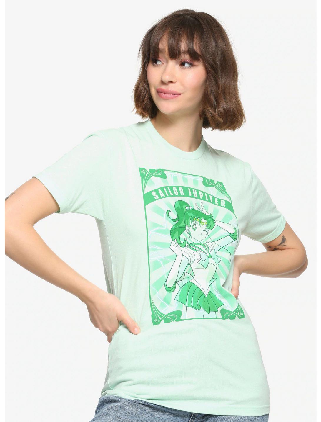 Sailor Moon Sailor Jupiter Tonal Green T-Shirt - BoxLunch Exclusive, GREEN, hi-res