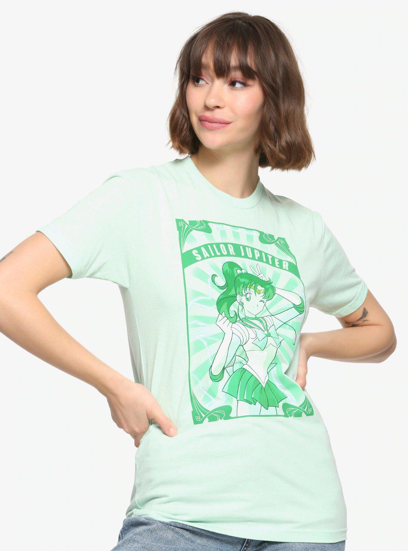 Sailor Moon Sailor Jupiter Tonal Green T-Shirt - BoxLunch Exclusive, GREEN, hi-res