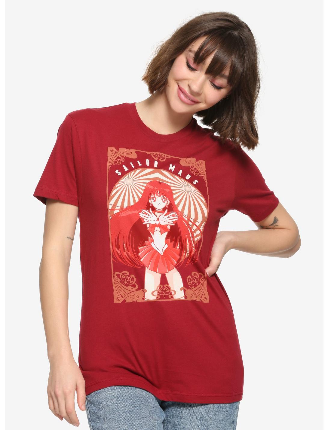 Sailor Moon Sailor Mars Tonal Red T-Shirt - BoxLunch Exclusive, RED, hi-res
