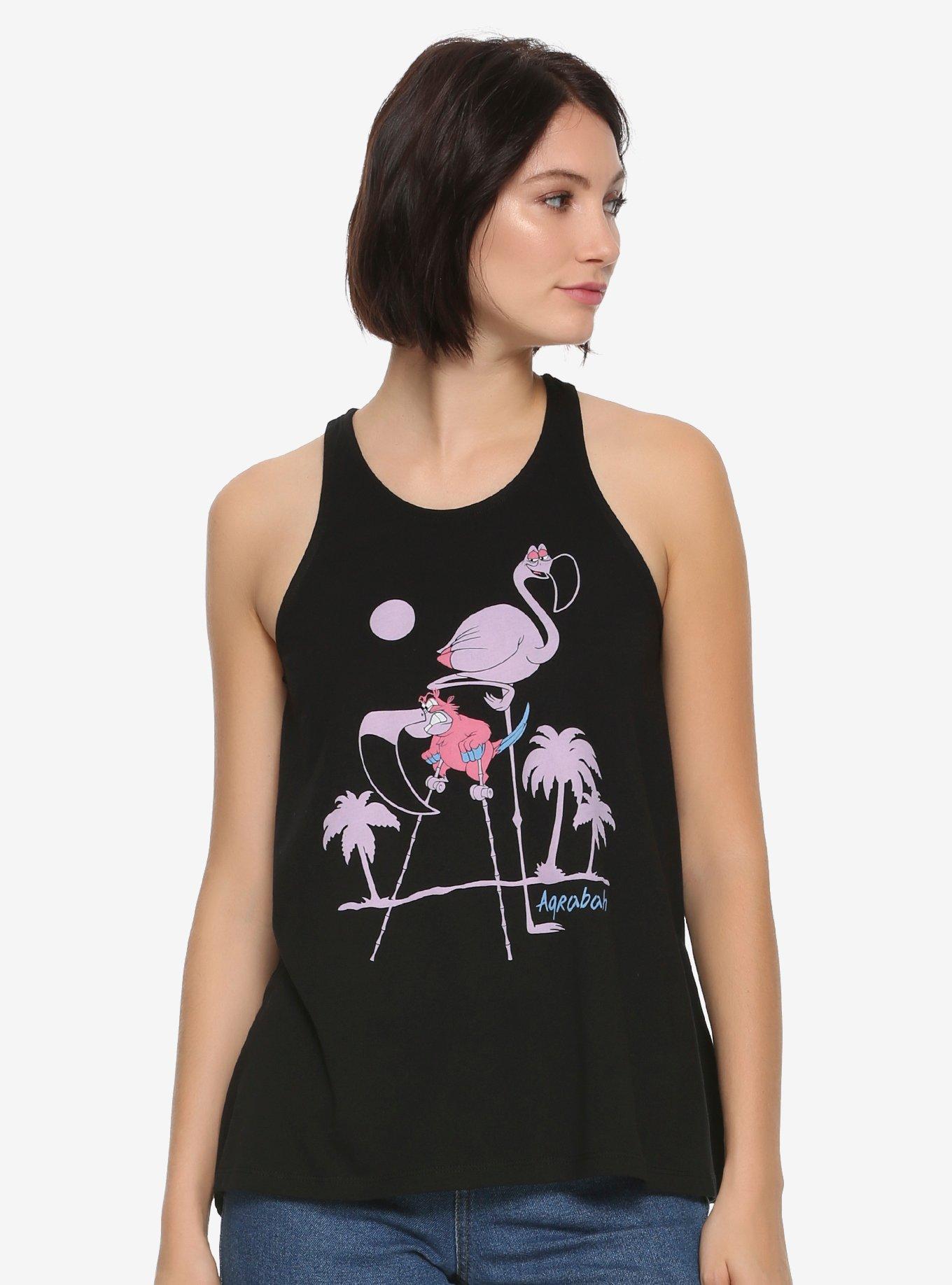 Disney Aladdin Iago Flamingo Womens Tank Top - BoxLunch Exclusive, BLACK, hi-res