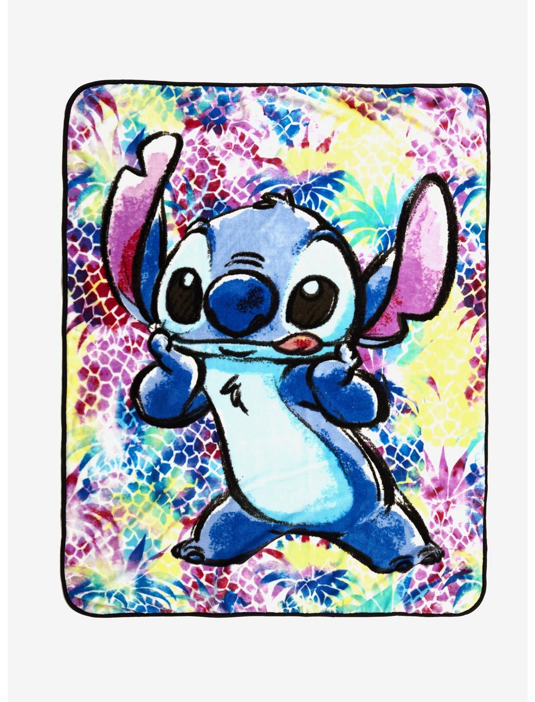 Disney Lilo & Stitch Watercolor Stitch Throw Blanket, , hi-res