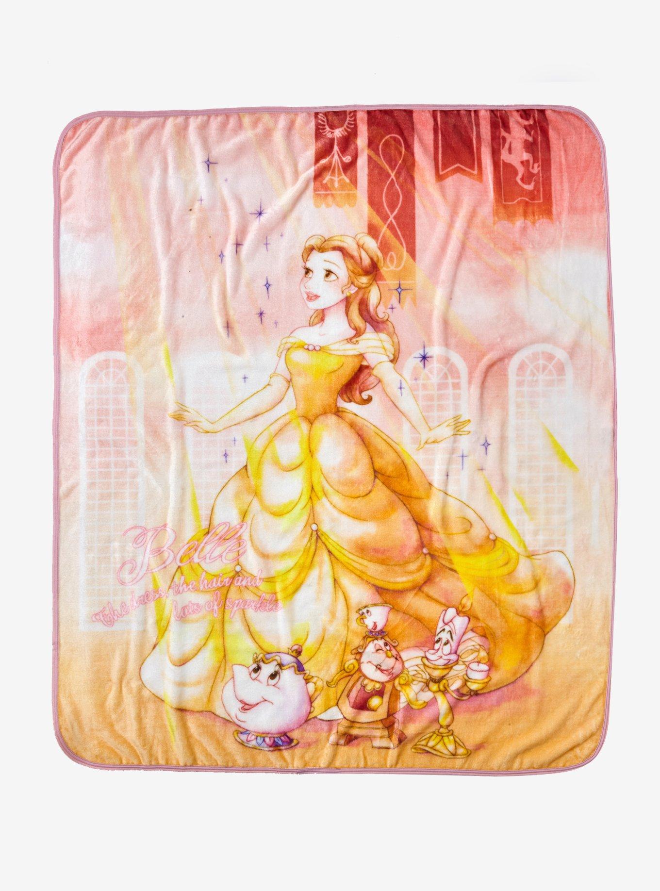 Disney Beauty And The Beast Belle Watercolor Throw Blanket, , hi-res