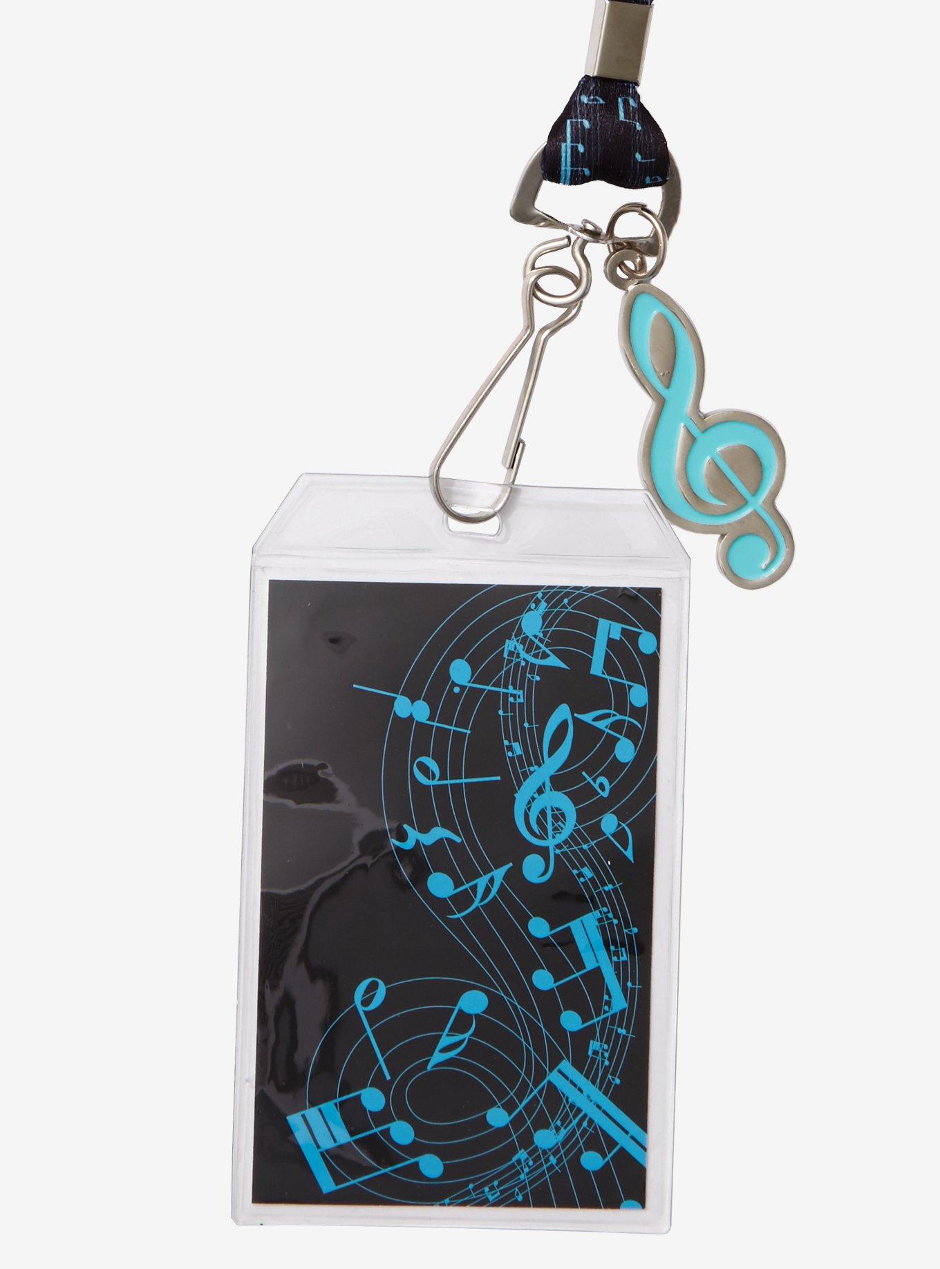 Musical Note Black & Turquoise Lanyard, , hi-res