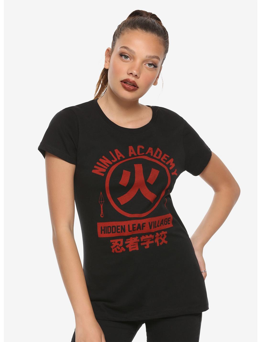 Naruto Ninja Academy Logo Girls T-Shirt, RED, hi-res