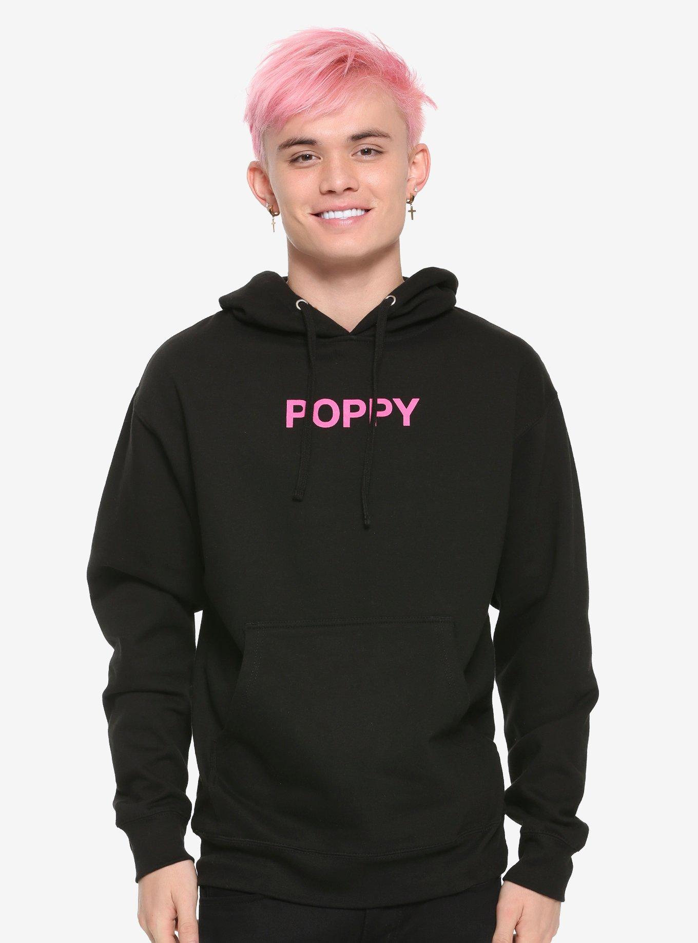 Poppy Distorted Rainbow Heart Hoodie, BLACK, hi-res