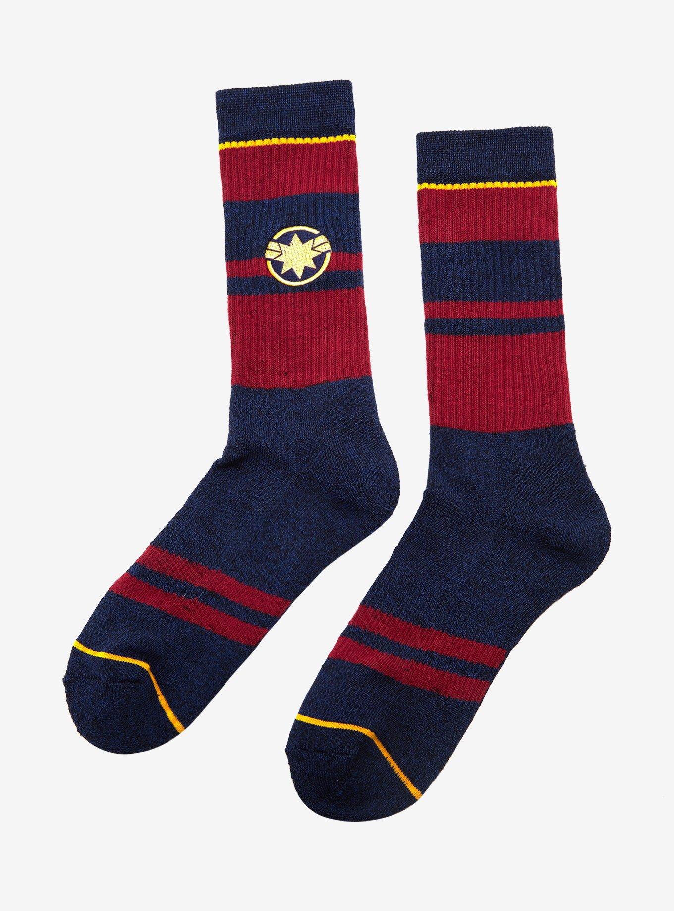 Marvel Captain Marvel Logo Socks - BoxLunch Exclusive, , hi-res