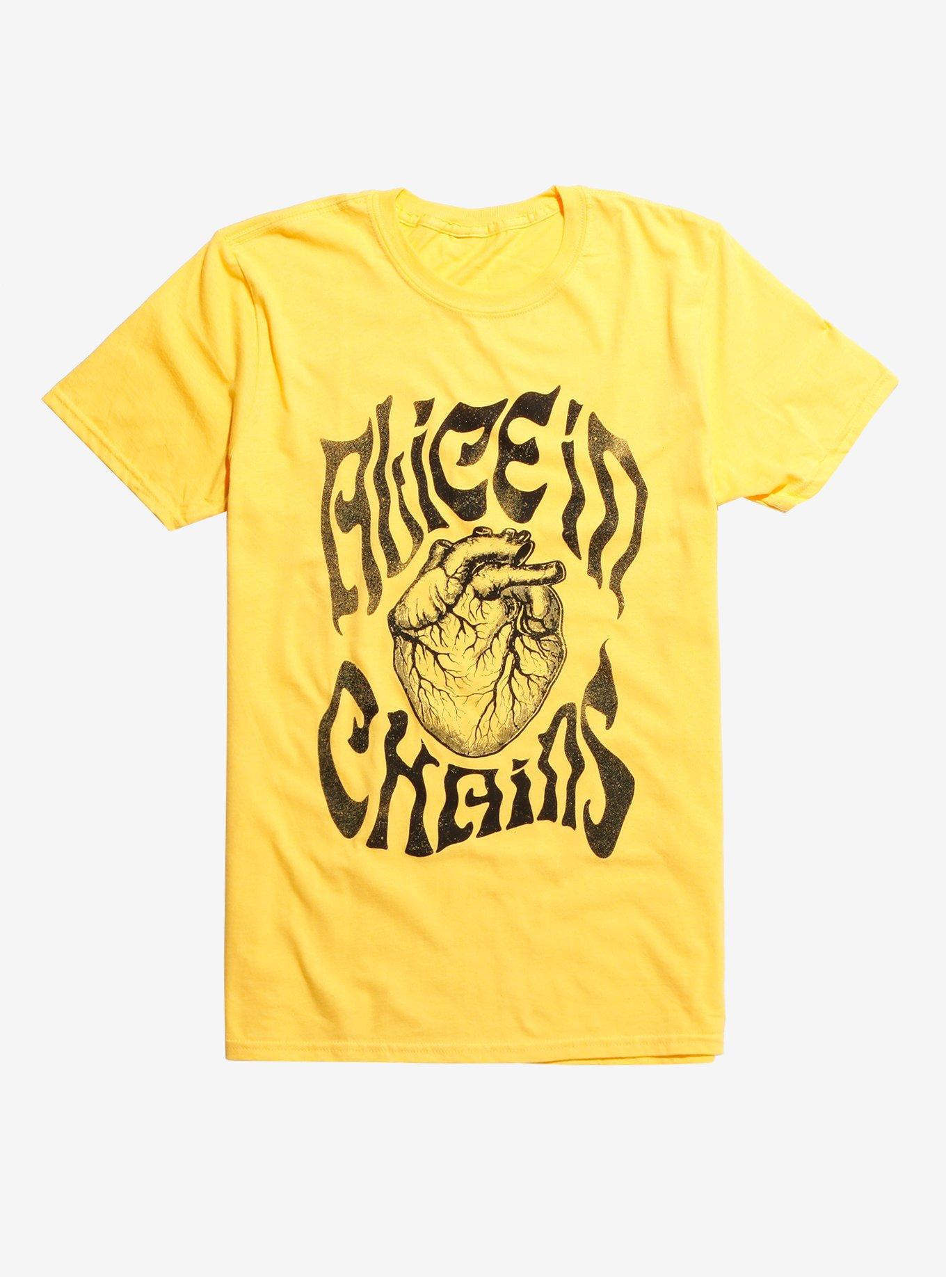 Alice In Chains Heart T-Shirt, YELLOW, hi-res