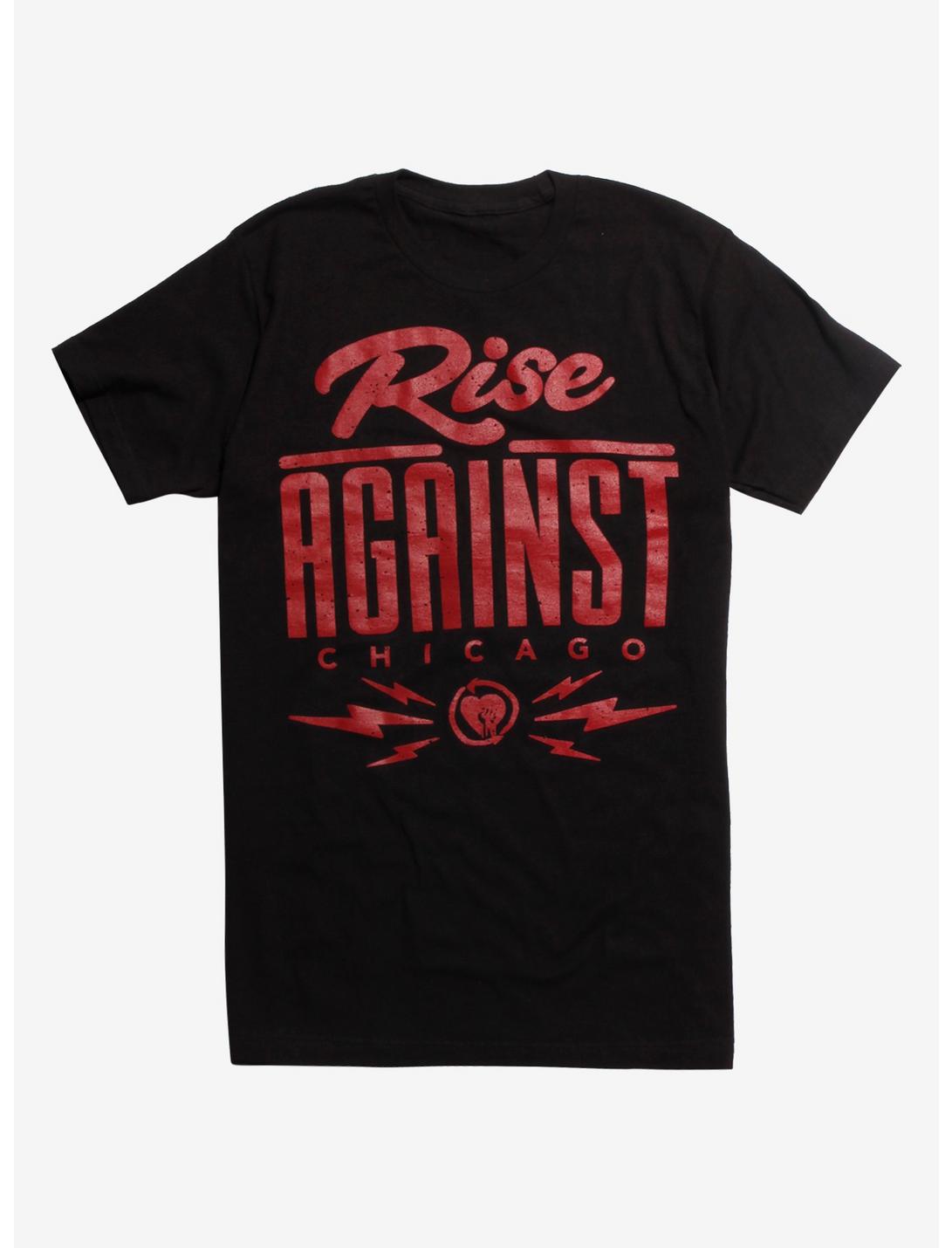 Rise Against Chicago Red Logo T-shirt, BLACK, hi-res