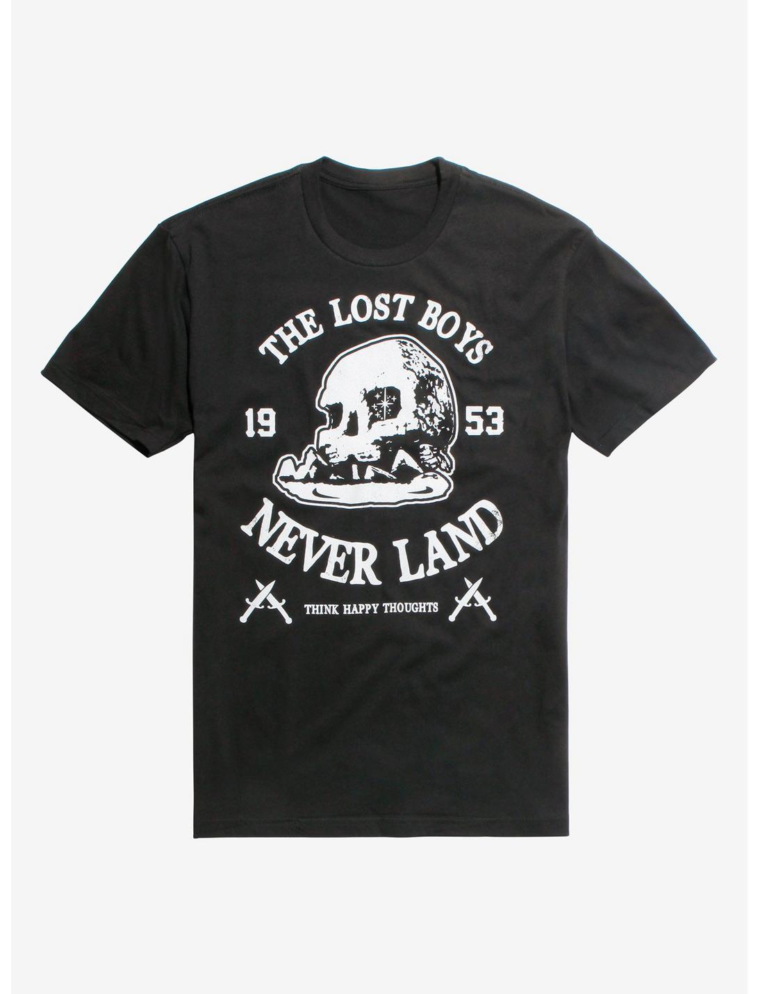 Disney Peter Pan The Lost Boys Never Land 1953 Skull T-Shirt, BLACK, hi-res