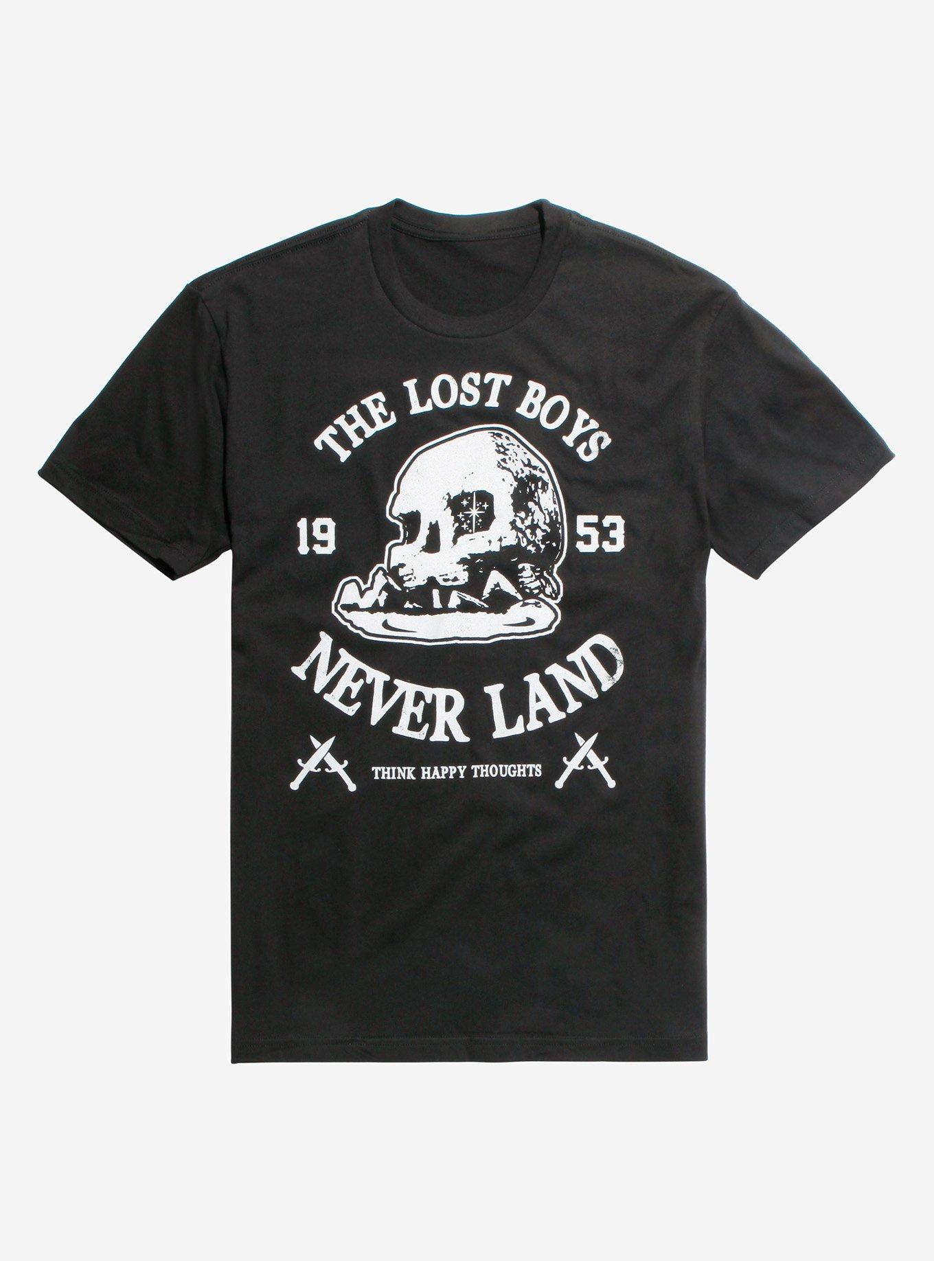 Disney Peter Pan The Lost Boys Never Land 1953 Skull T-Shirt, BLACK, hi-res
