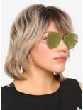 Rose Gold Oversized Reflector Cat Eye Sunglasses, , hi-res