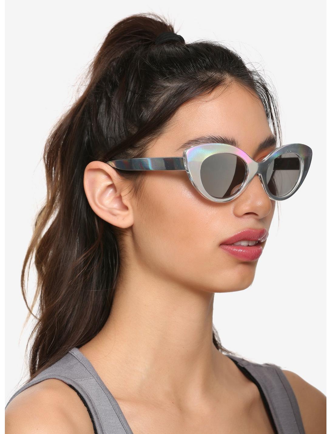 Iridescent Cat Eye Sunglasses, , hi-res
