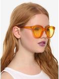 Translucent Orange Retro Sunglasses, , hi-res