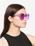 Purple Frosted Round Sunglasses, , hi-res