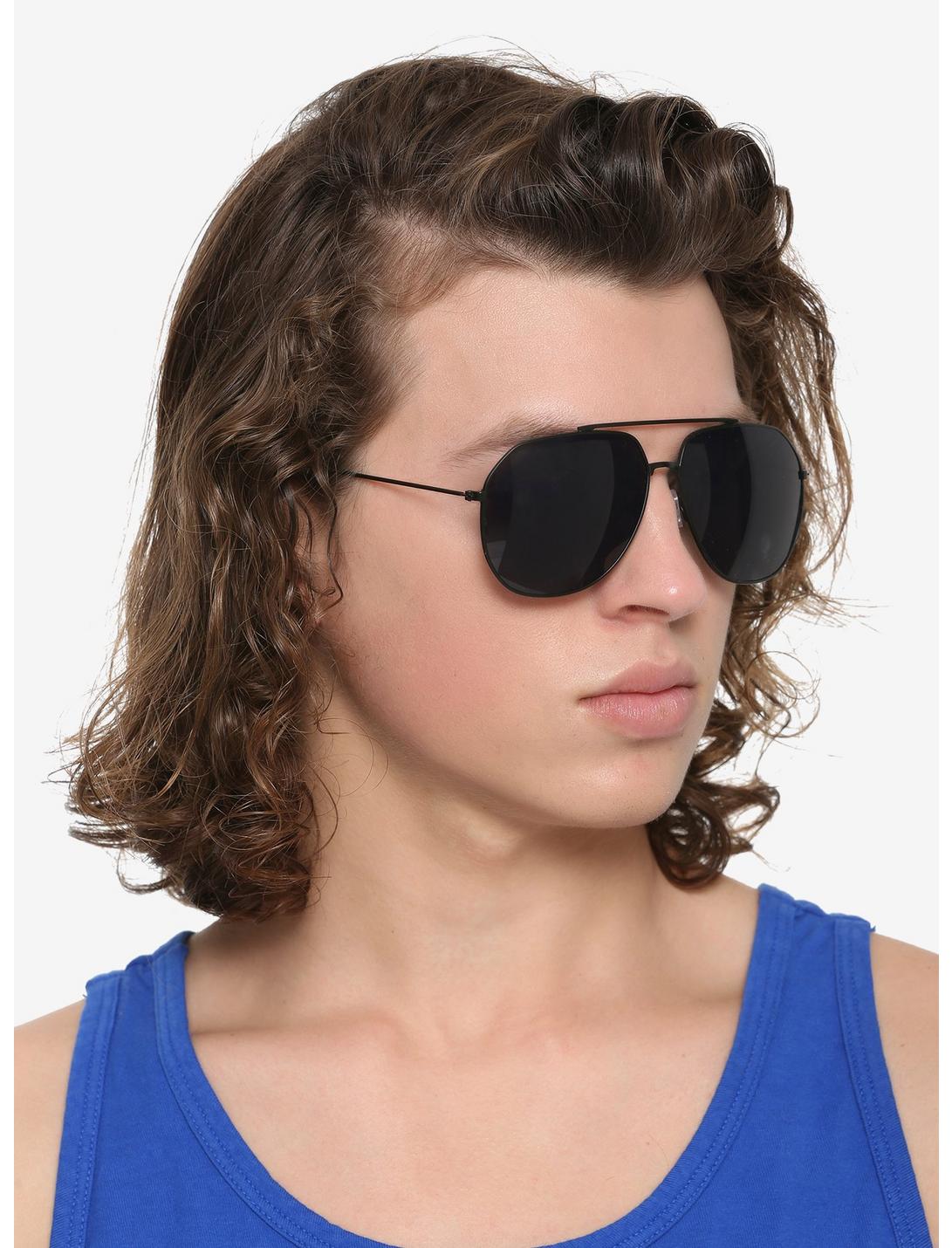 Black Aviator Sunglasses, , hi-res