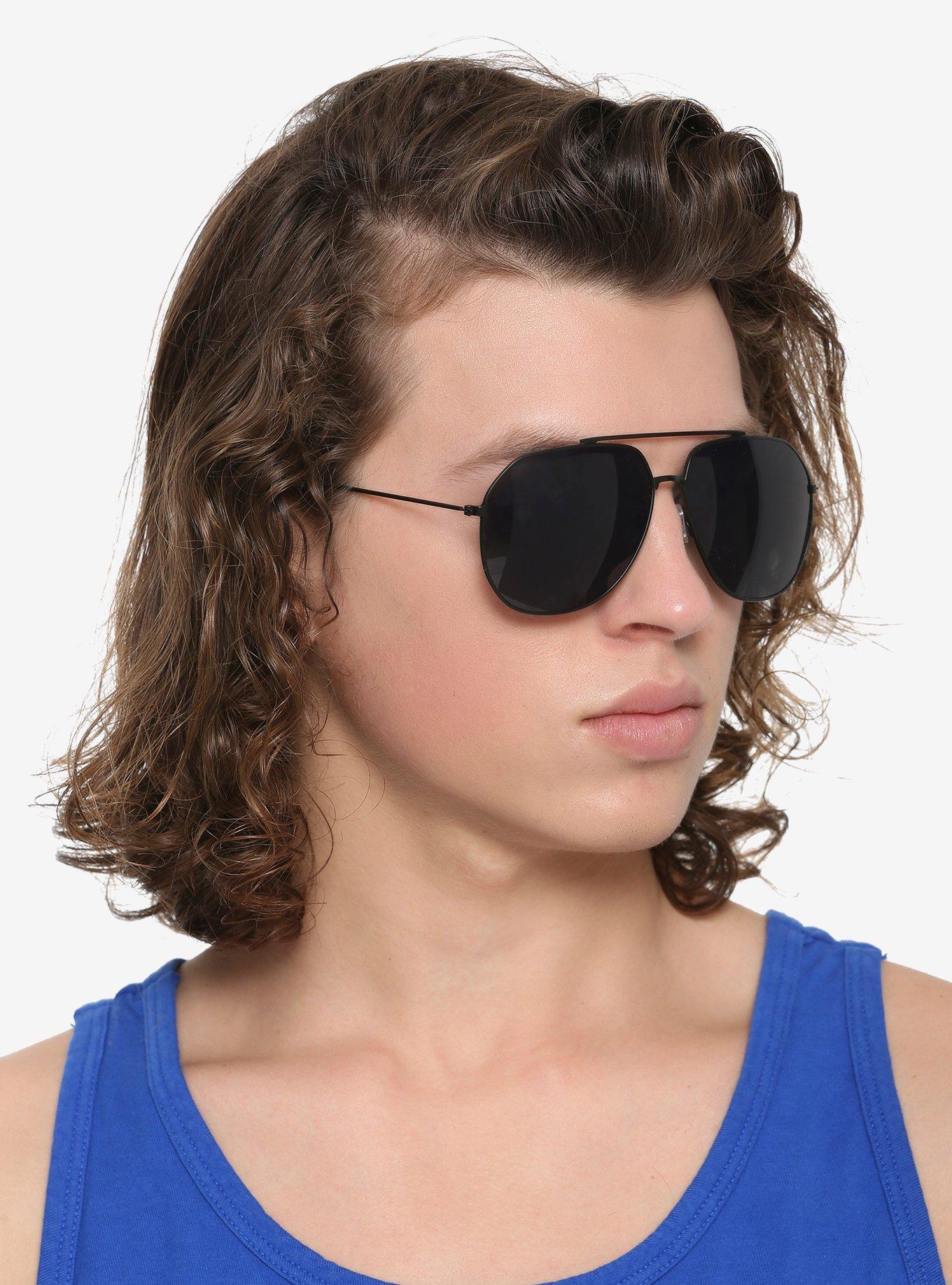 Black Aviator Sunglasses, , hi-res