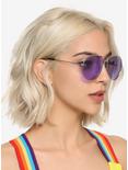 Purple & Gold Aviator Sunglasses, , hi-res