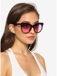 Purple To Pink Oversized Rimless Cateye Sunglasses, , hi-res
