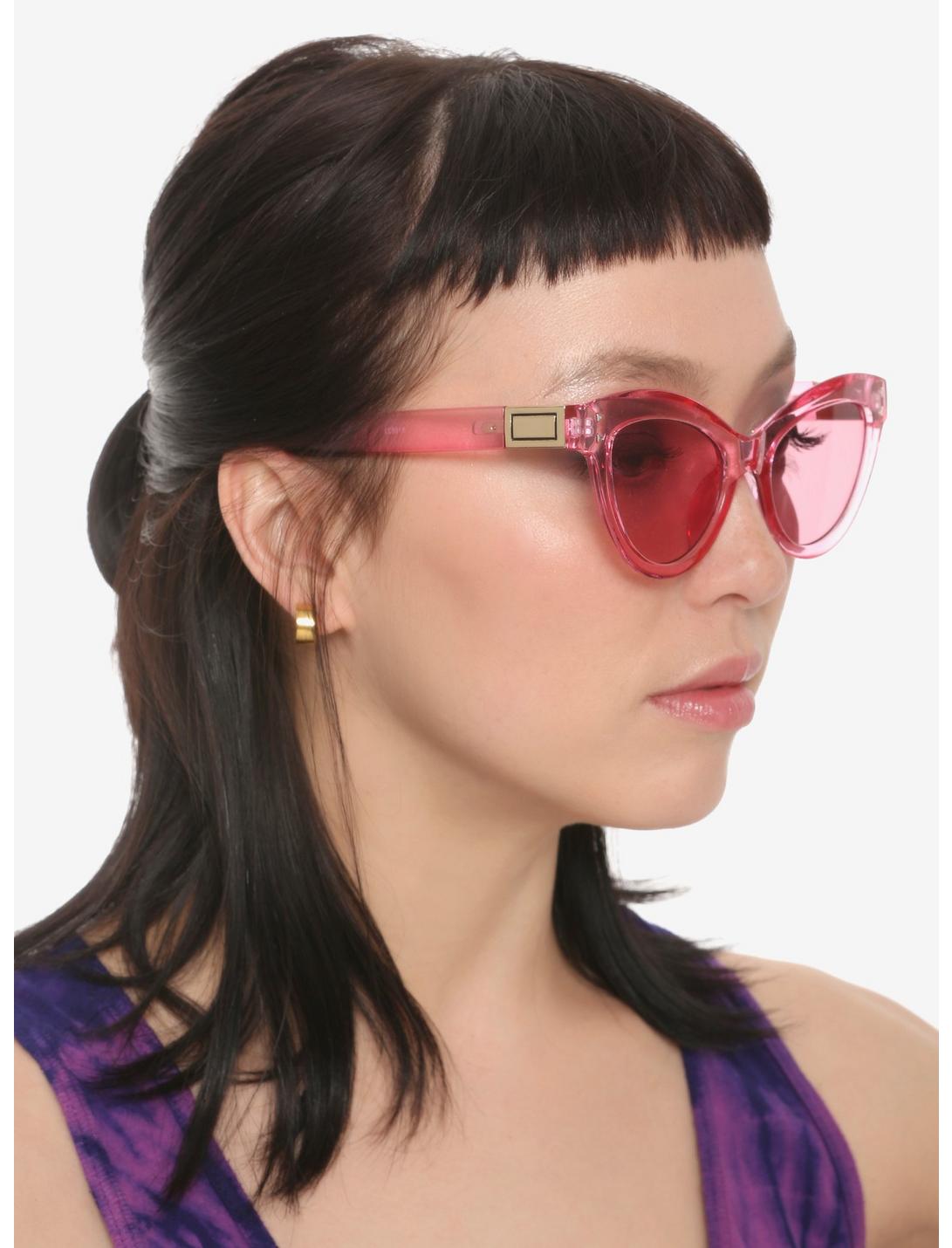 Pink Clear Cat Eye Sunglasses, , hi-res