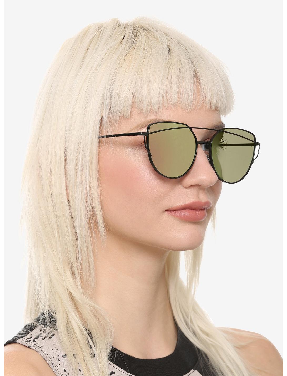 Mirrored Metal Framed Sunglasses, , hi-res