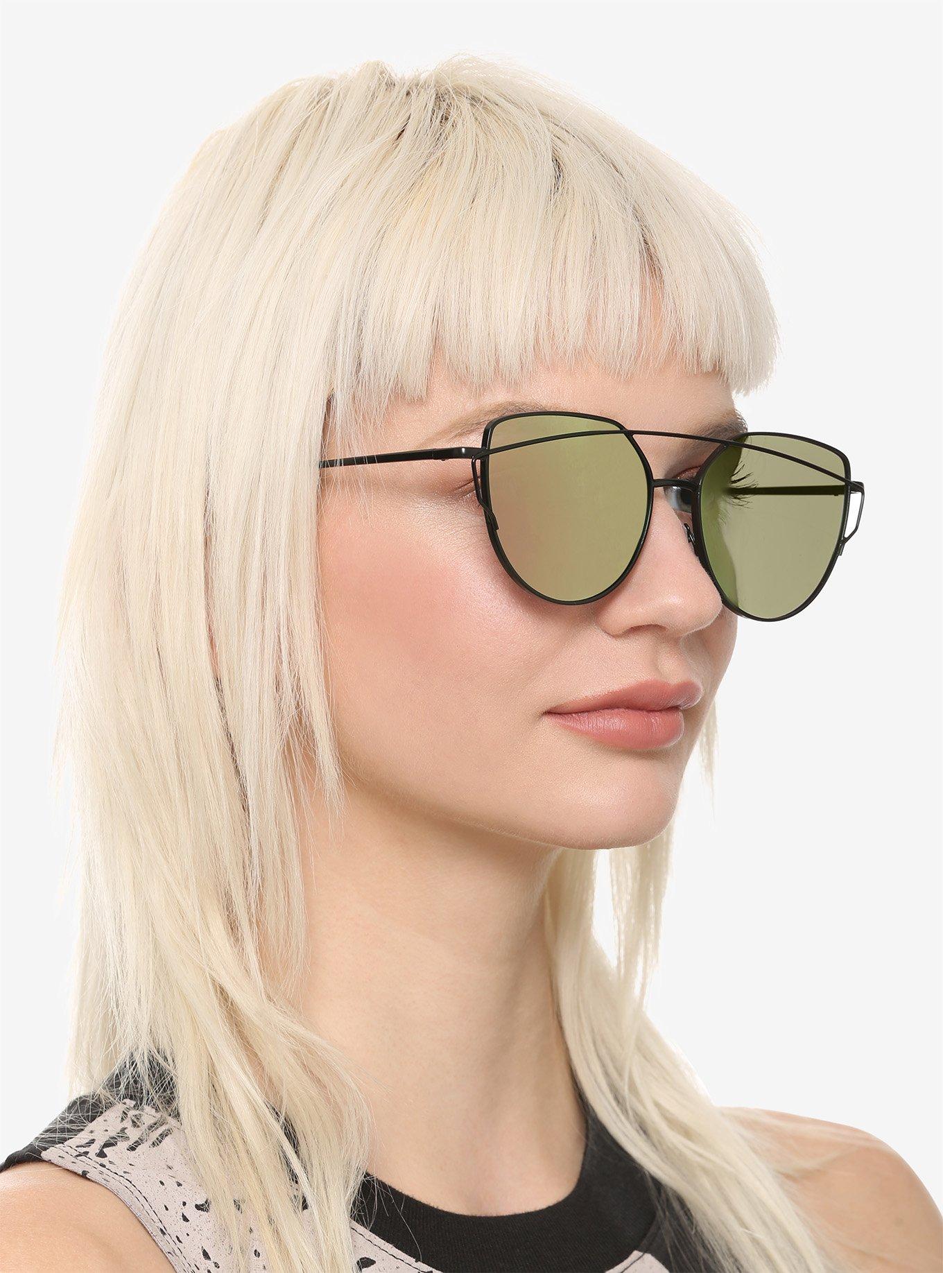 Mirrored Metal Framed Sunglasses, , hi-res