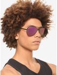 Black & Purple Aviator Sunglasses, , hi-res