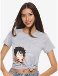 One Piece Luffy Chibi Girls T-Shirt, GREY, hi-res
