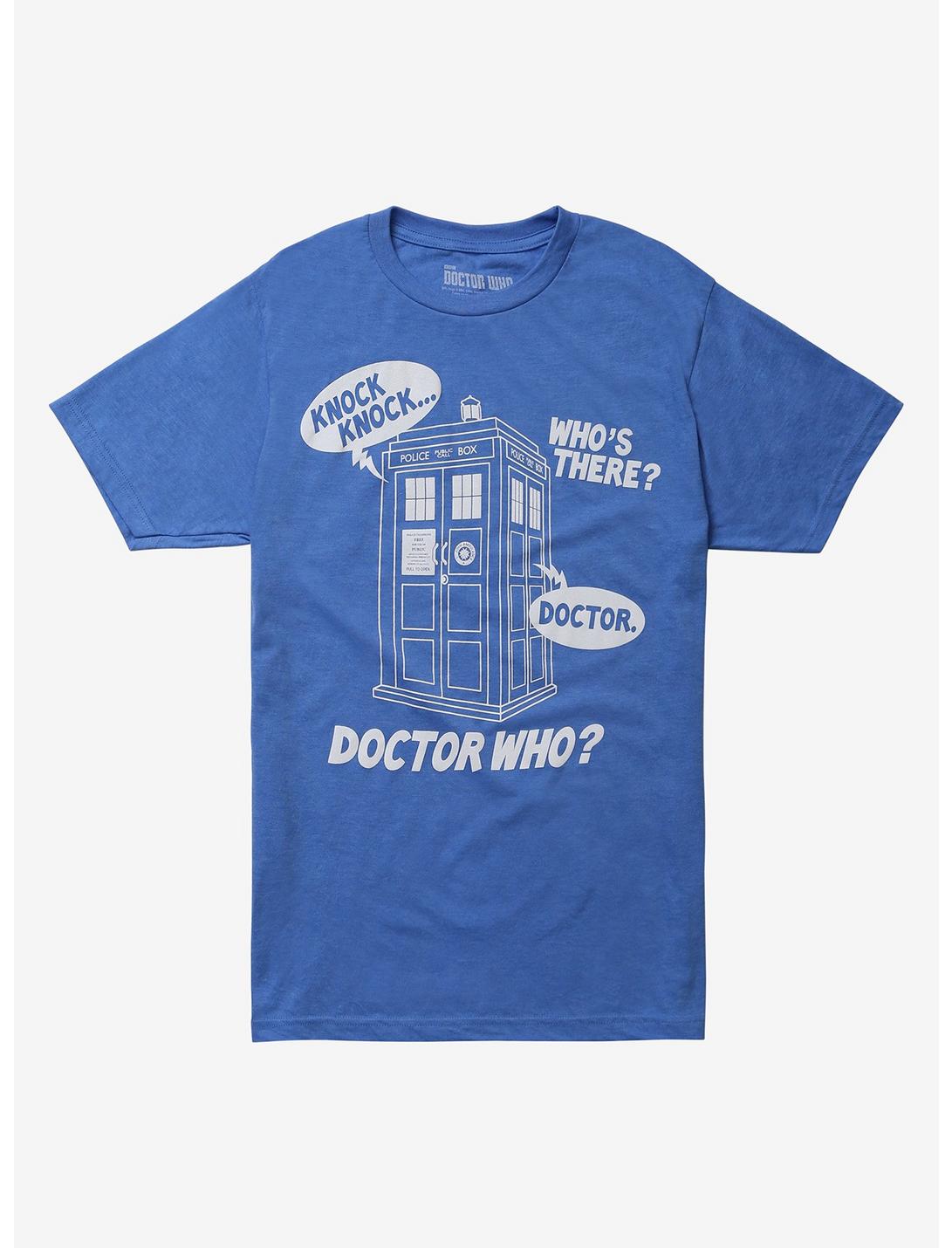 Doctor Who TARDIS Knock Knock T-Shirt, BLUE, hi-res