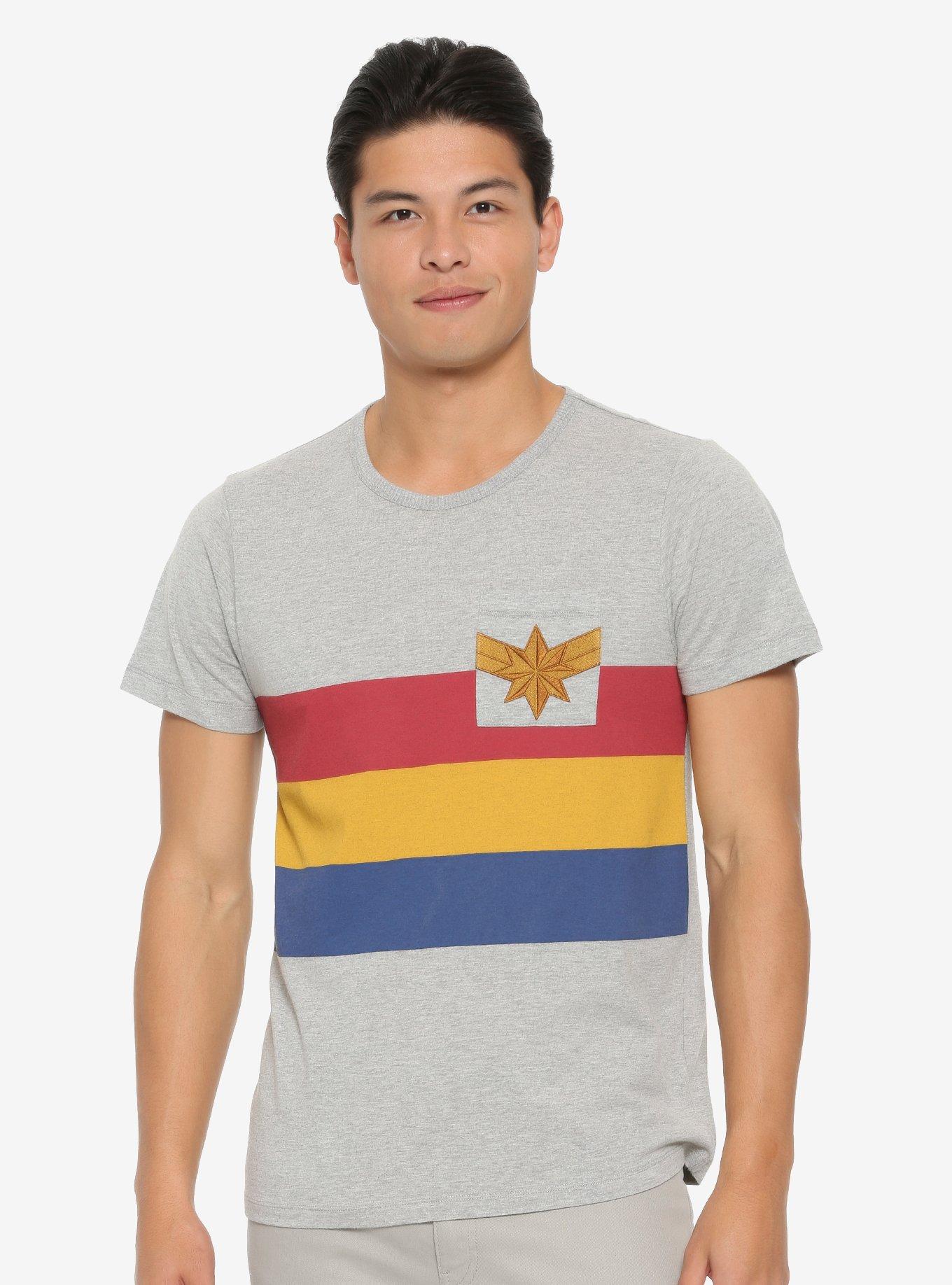 Our Universe Marvel Captain Marvel Panel & Pocket T-Shirt - BoxLunch Exclusive, WHITE, hi-res