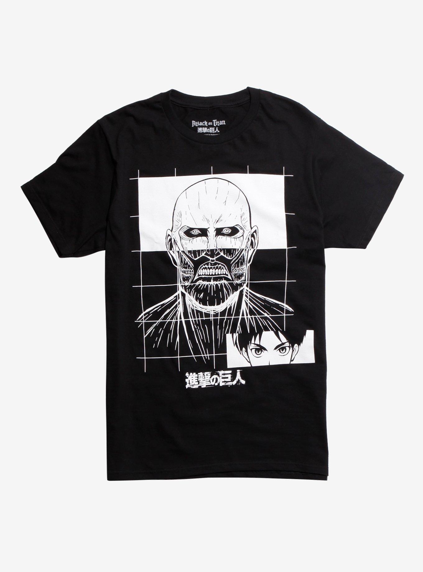 Attack On Titan Colossal Titan Grid T-Shirt, BLACK, hi-res