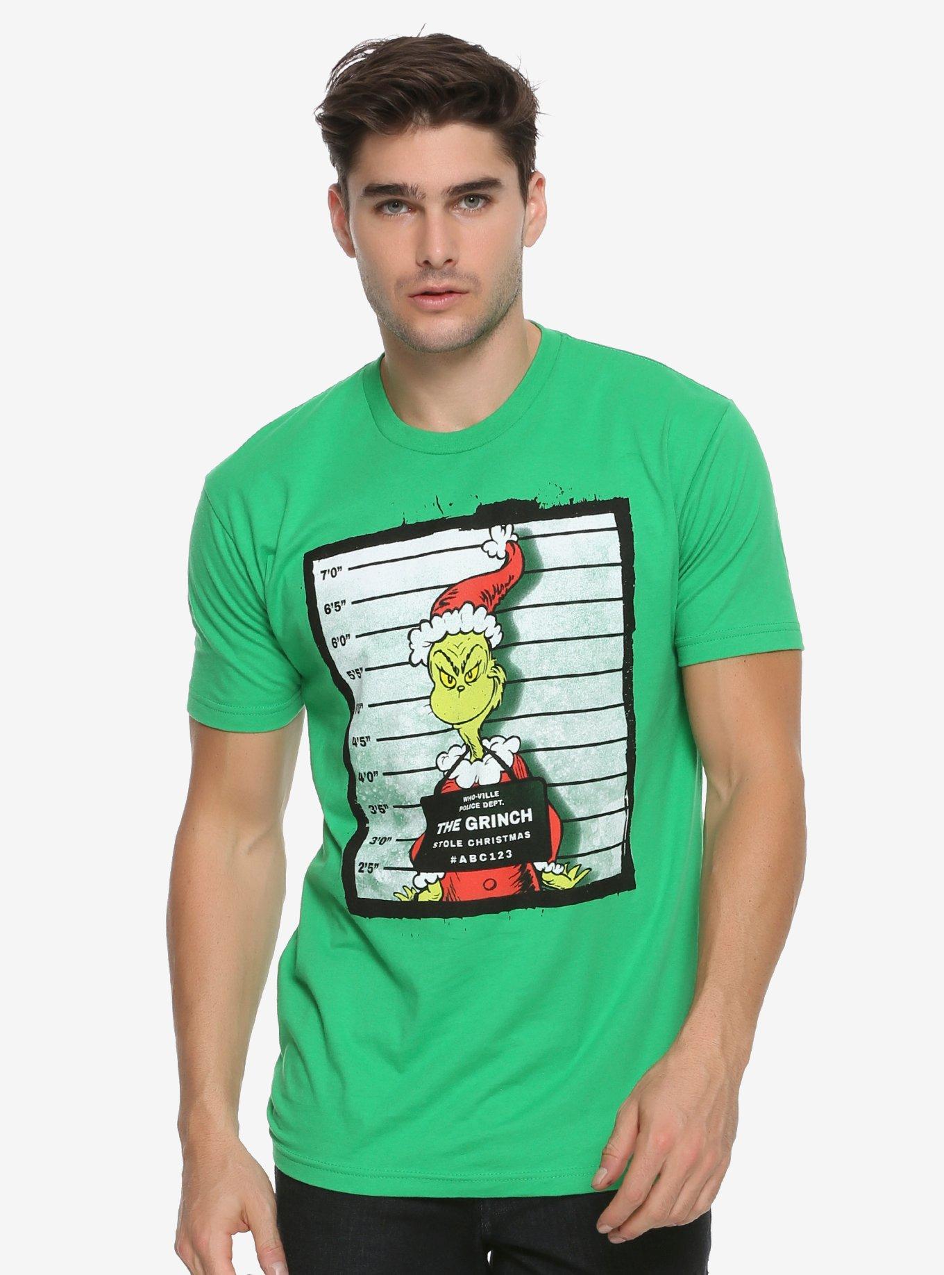 Dr. Seuss The Grinch Mugshot T-Shirt, GREEN, hi-res
