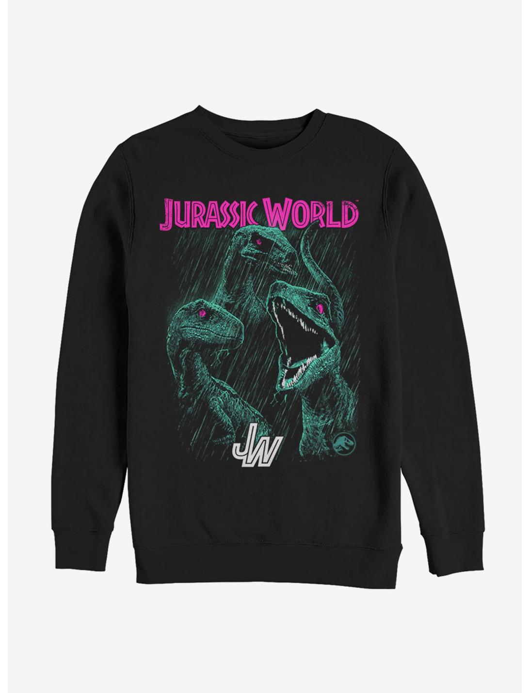 Jurassic Park Bright Raptor Squad Sweatshirt, BLACK, hi-res