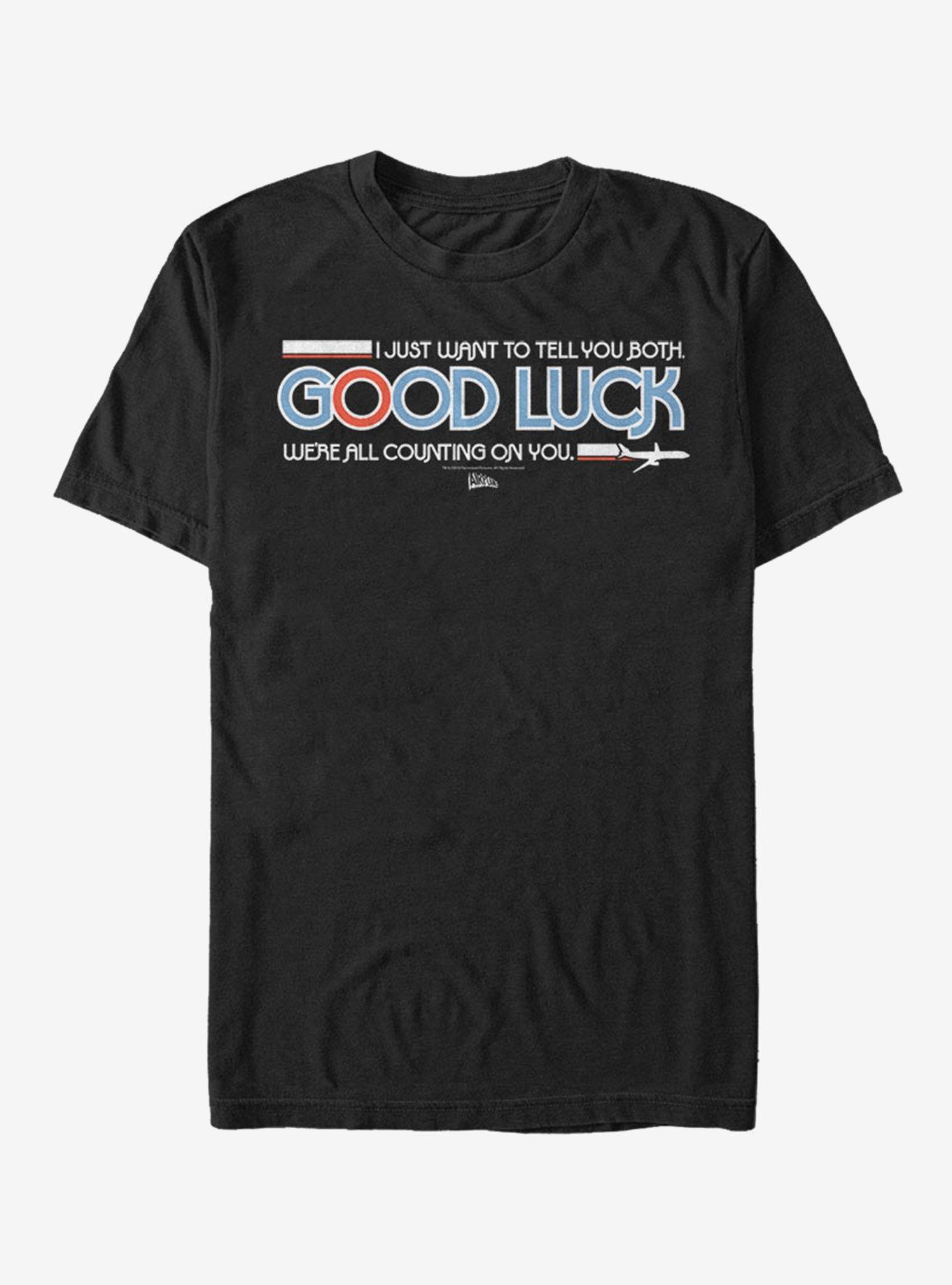 Airplane Good Luck T-Shirt, BLACK, hi-res